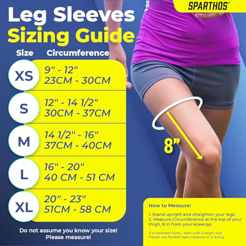 Sparthos Compression Leg Sleeve Men, Full Leg Compression Sleeve, Beige-S - color: Desert Beige, size: Small