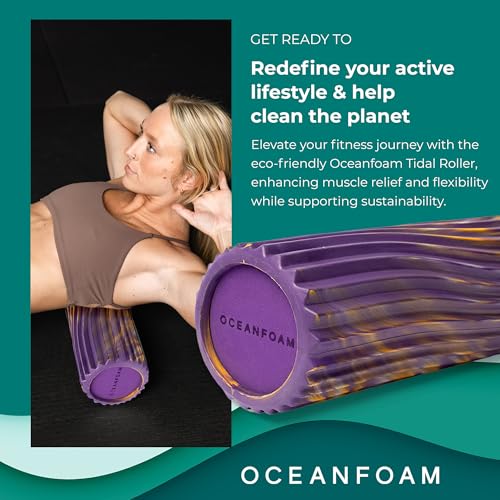 Oceanfoam Tidal Foam Roller for Exercise (Purple, Gold & Natural Marbled)