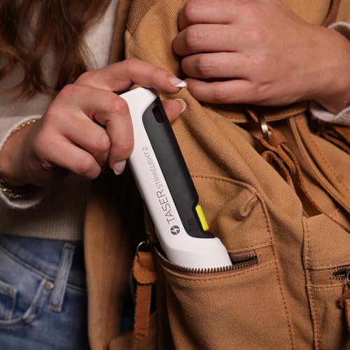 TASER StrikeLight 2 Rechargeable Self-Defense Flashlight with Painful 10 µC Stun Charge | Portable, Lightweight Protection for Running, Jogging, Pet Walking, Camping, Hiking, and Outdoors - color: White