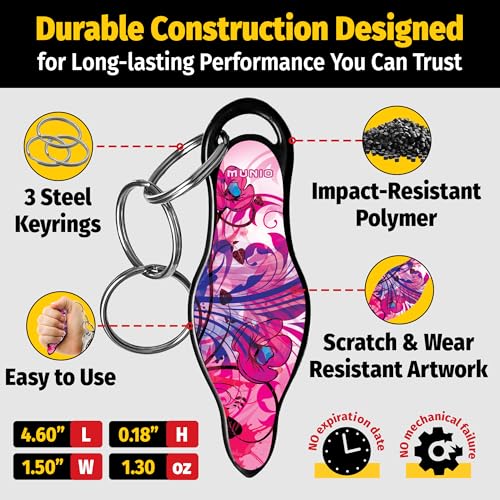 MUNIO Self Defense Keychain – Lightweight, Stylish & Portable Safety Tool for Women & Men – Non-Lethal Kubotan, Easy to Use - color: Spring Breeze