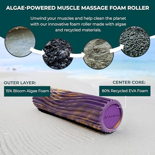 Oceanfoam Tidal Foam Roller for Exercise (Purple, Gold & Natural Marbled)