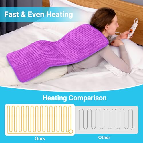 Boileau Electric Heating Pad for Back Relief, Extra Large 17"x33" XXXL - color: Purple