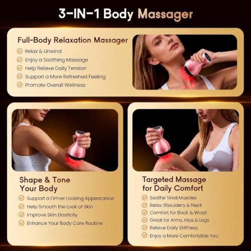 Electric Lymphatic Drainage Massager for Body Anti Cellulite and Thigh - color: Sakura Pink