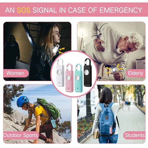 Tellegloww 6 Pcs 130 dB Personal Safety Alarm for Women, Multicolor, Snap - color: Multicolor, style: Snap