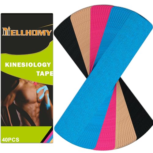 Precut Kinesiology Tape Strips,Waterproof Athletic Tape Muscle Pain Relief - color: Mix-4, size: 40PCS
