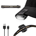 SUNREI Rechargeable Motion Sensor Clip on Hat Light with 150 Lumen & 600 mAh Headlamp, Rotatable Headlamp Flashlight for Fishing Camping Running Hand Work, Include Headband (Gary) - size: H150-gary