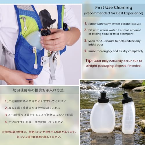 TRIWONDER Running Vest Hydration Pack Backpack for Men & Women, Lightweight Trail Marathon Run Race Vest for Cycling Jogging - color: 03 Water Bottles (175ml) - 2 Packs
