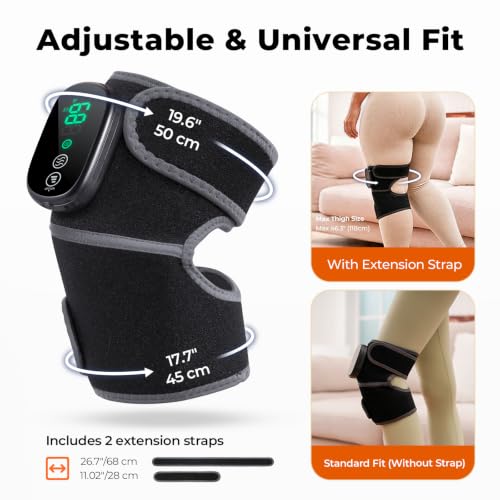 HOMRELEXA Cordless Heated Knee Massager, 3-in-1 Knee Heating Pad, Black 1PC - color: Black-gray 1pc