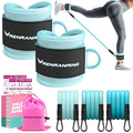 Ankle Resistance Bands w/Cuffs, Ankle Weights Women Booty Workout Equipment - color: Blue