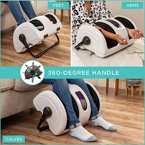 Best Choice Products Shiatsu Foot Massager with Heat for Plantar Fasciitis & Neuropathy, Kneading Foot & Calf Massager with Remote, 360° Adjustable Handle, Rolling & Compression Massage - White - color: White