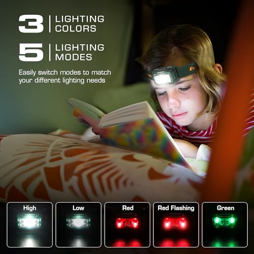 EverBrite Rechargeable Headlamp, 2 Pack Head Lamp for Kids & Adults - color: Forest Green