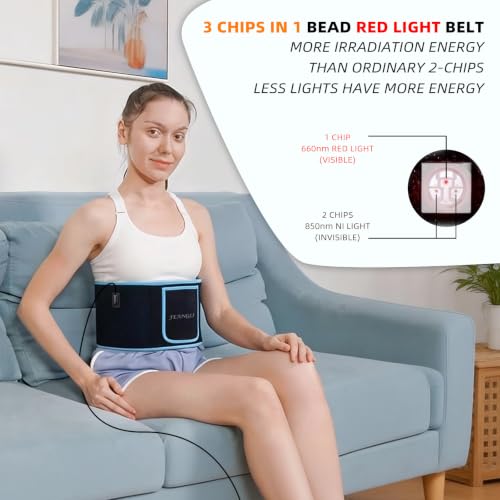 feangli Red Light Therapy Belt with 3-in-1 Chips LED 850nm 660nm(Corded) - size: L