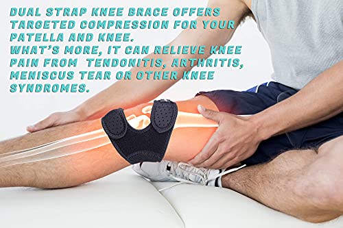 THX4COPPER Compression Dual Adjustable Patella Knee Brace for Pain Relief,Knee Strap Support for Running, Jumper, Gym Exercise, Tendonitis, Arthritis, Injury Recovery, Joints and Muscles - size: Small/Medium