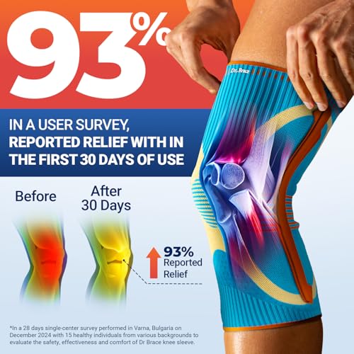 DR. BRACE ELITE Knee Brace with Side Stabilizer (2 Pack) Knee Brace - color: Olympus, size: Medium