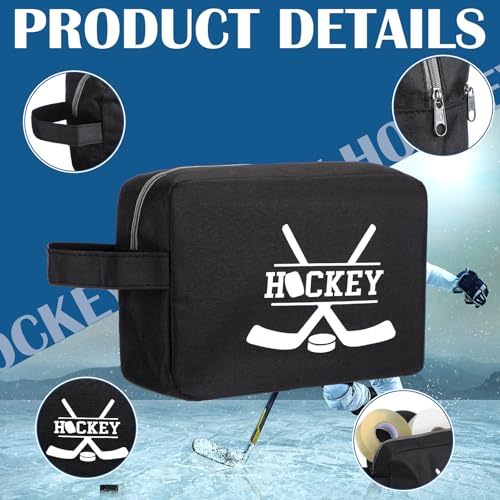 6 Pcs Hockey Tape Accessory Bag - Large Capacity Organizer with Double Zipper for Tape Wax Scissors Repair Kit Storage Office Hockey Supplies