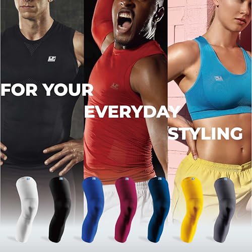 LP 667 Full Length Compression Leg Sleeve for Men & Women - color: Yellow, size: X-Large