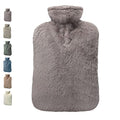 BICAREE Hot Water Bottle with Cover, 2L PVC Hot Water Bag for Neck, Shoulder Pain and Hand Feet Warmer, Menstrual Cramps, Hot Compress and Cold Therapy(Grey) - style: Grey