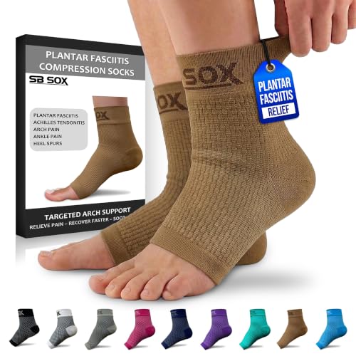 SB SOX Compression Socks for Plantar Fasciitis Relief (Nude, Medium) - color: Nude, size: Medium