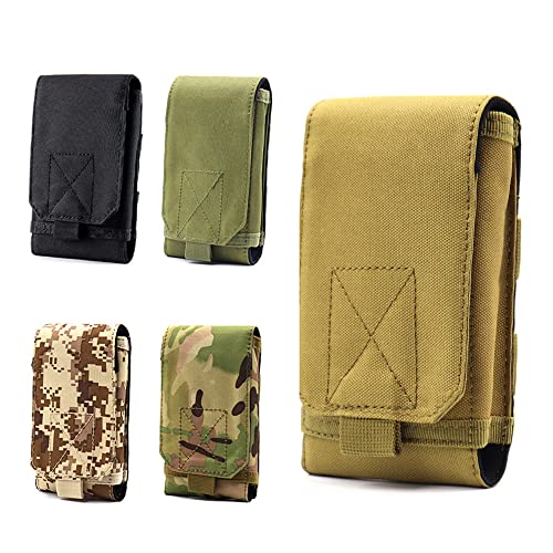 Universal Tactical MOLLE Holster Army Mobile Phone Belt Pouch EDC Security Pack Carry Accessory Kit Waist Bag Case Compatible iPhone 13 Pro X XS Max XR 7 8 6/6s Plus Samsung Galaxy S10 S9 S8 Plus - color: #D (Big)