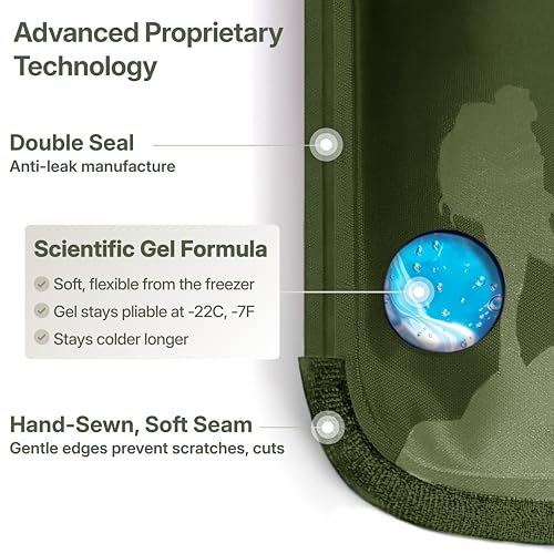 Flexible Hot and Cold Gel Pack Small 5" x 10", 2 Pack - size: Small (2 pack), style: Green