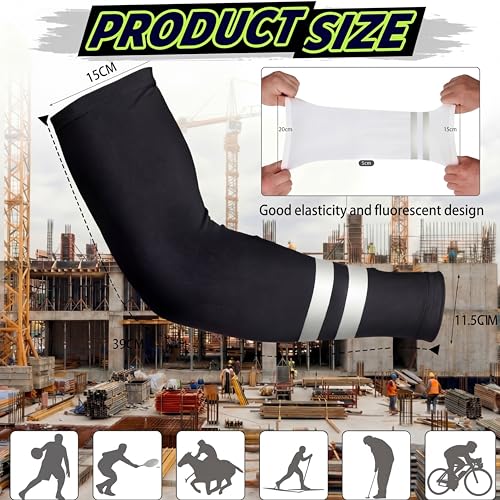 Geyoga 4 Pairs Arm Sleeves for Men Women - color: Black, Gray