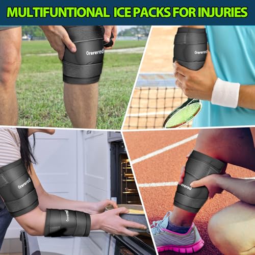 Ice Packs for Injuries Reusable Knee Gel Ice Pack Wrap for Swelling Black - color: 1pc-black