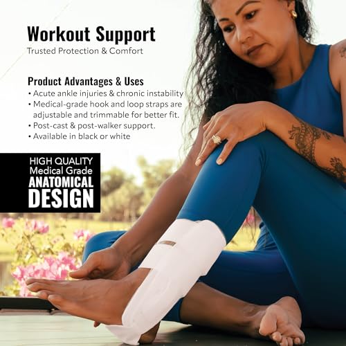AnklePro Air Cushion Stirrup Ankle Brace, 3-Strap, Small- Black - color: Black, size: Small