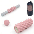 4 in 1 Foam Roller Set, Trigger Point Foam Roller with Massage Stick & Massage Ball, Deep Tissue Muscle Massage Tool for Pilates Yoga Fitness Full Body Relaxation - color: Pink
