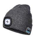 Wmcaps Bluetooth Beanie with LED Light and Headphones, Christmas Tech Gifts - color: Black Grey Blend
