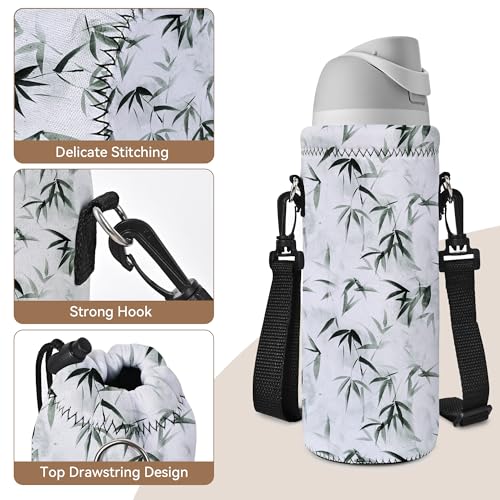 RICHEN Neoprene Water Bottle Carrier Bag with Adjustable Shoulder Strap,Insulated Water Bottle Cover for Stainless Steel/Glass/Plastic Bottles - color: BC-56, size: 500ml
