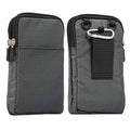 Vertical Phone Belt Purse, Cellphone Shoulder Bag Mens, 6.9 Inch Mobile Phone Holster Waterproof Cellphone Pouch Neck Wallet Mini Crossbody Bag Outdoor Passport Packet with Carabiner and Belt Loop - color: Dark Gray 6.9 Inch (10*18*3.5 CM)
