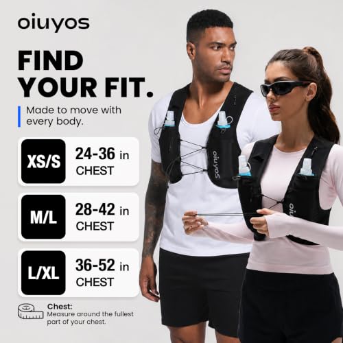 Running Vest for Women Men, 500ml Soft Flask & Phone Holder - color: Black, size: X-Small-Small