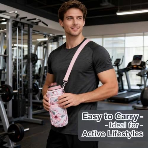 Water Bottle Holder with Strap, Insulated Crossbody Carrier Bag, Black - color: Black 02, size: 32oz Long
