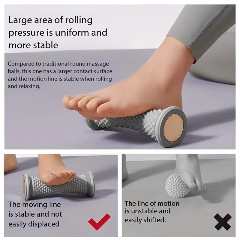 Foot Massage Roller with Speed Control, Deep Tissue Rough Surface, Medium Stiffness, Manual Operation for Yoga and Home Fitness, Pink - color: Pink