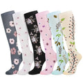 6 Pairs Compression Socks for Women Men Knee High - color: Multi, size: Large-X-Large