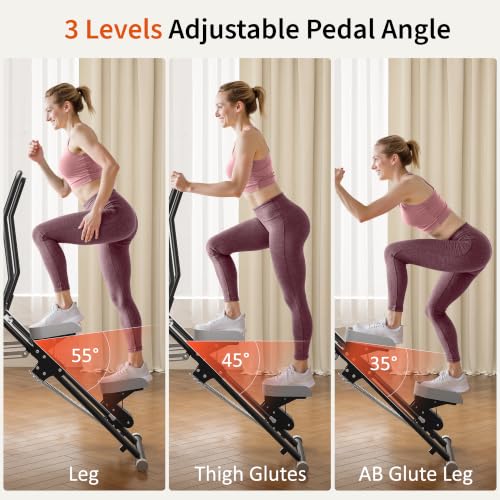 Heavy Duty Stair Stepper Handlebar Adjustable Foldable Vertical Climbers