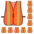 zojo High Visiblity Reflective Mesh Safety Vest Bulk 10 Pack - color: 10pcs-fluorescent Orange