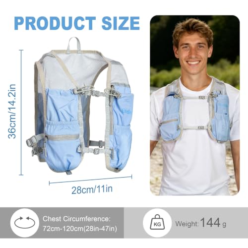 Running Vest for Women Lightweight Hydration Vest for Hiking Marathon Cycling Running Jogging - size: Light Blue, style: Only Running Vest