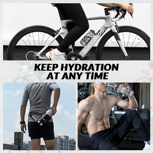 ROCKBROS 20-25oz Squeeze Cycling Water Bottle Lightweight Bike Bottle - color: 20oz White