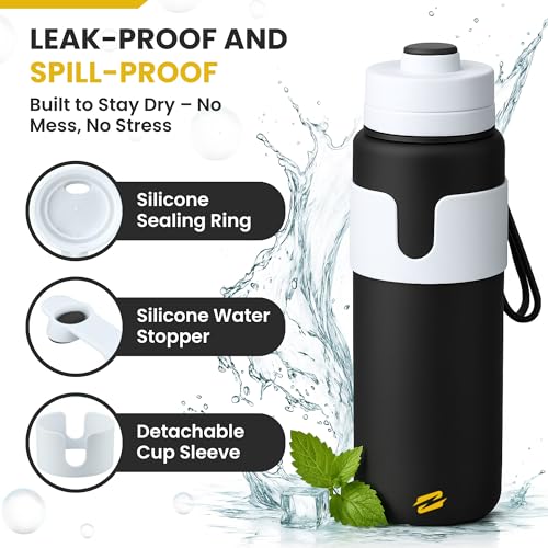 Collapsible Water Bottles – BPA-Free Silicone, Leak-Proof & Lightweight Foldable Water Bottle for Travel, Hiking, Camping, Sports & Everyday Use – Compact, Reusable, Portable, Easy Clean