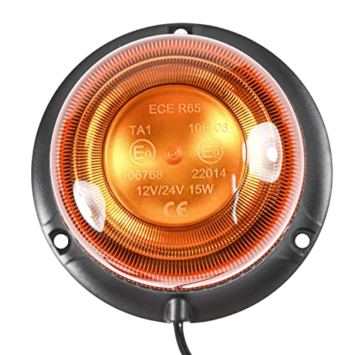 HQRP Amber Beacon Emergency Strobe Construction LED Lights Magnetic Mount, Flashing Caution Safety Warning LED Light for Vehicles, Truck, Golf Cart, Tractor, Postal Car, ATV, UTV, Snow Plow, Forklift - size: Magnetic Mount
