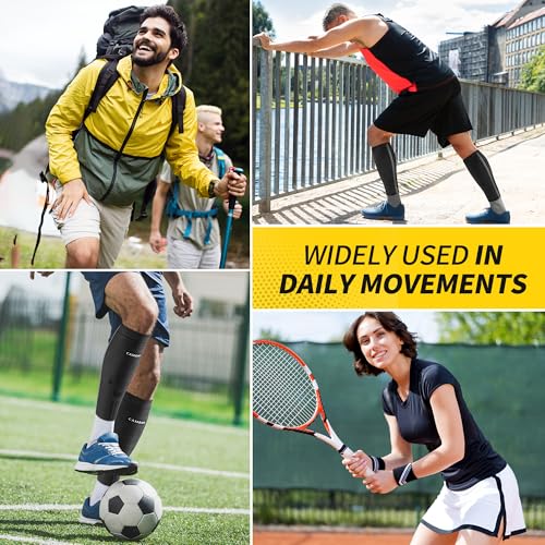 CAMBIVO Calf Compression Sleeves with Side Stabilizers for Men & Women - Shin Splint Support, Leg Brace Guard for Running
