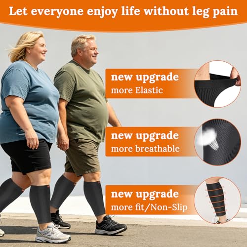 Plus Size Wide Calf Compression Sleeves, Extra Large Calf Support Swelling