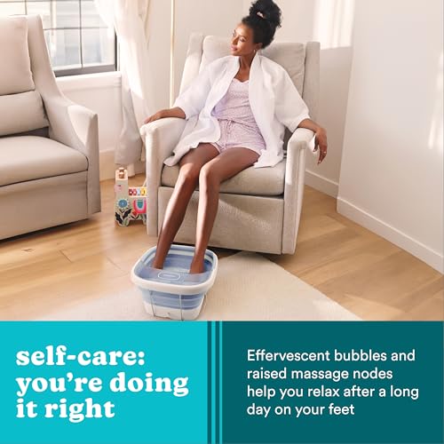 Homedics Collapsible Foot Spa with Heat, Bubbles & Vibration Massage