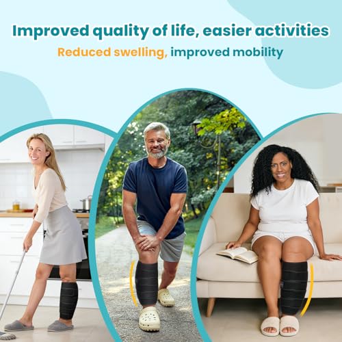 Sylong® Swelling Edema Calf Compression Wrap Adjustable Sleeve For Lower Leg Lymphedema Circulation (L) - size: L