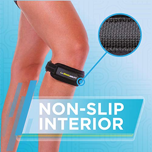 BraceAbility Patellar Tendon Support Strap - Knee Stabilizer Brace with Adjustable Band for Patella Tendonitis, Osgood Schlatter, Soccer, Basketball, Running, Jumper's Knee, Tennis, Volleyball (3XL) - size: 3X-Large