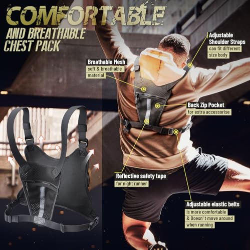 RXW Chest Bag for Men Women, Tactical Chest Rig Holster, EDC Chest Pack - color: Khaki