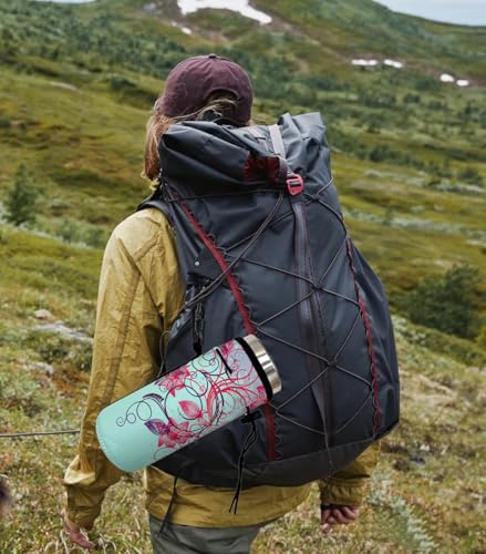 Wanty Neoprene 20 Oz Insulated Water Drink Bottle Cooler Carrier Cover Sleeve Tote Bag Pouch Holder Strap for Climbing Cycling and Running Outdoor Activities (Campanulaceae) - color: Campanulaceae