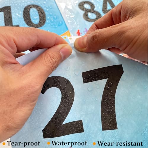 Tyvek Race Bibs Running Numbers Bibs with Race Bib Tape Instead Pins Track Bib Numbers for Tryouts Racing Bibs Audition Numbers for Marathon Runners Events Sports Games - color: Blue[6"x7.5"]401-500