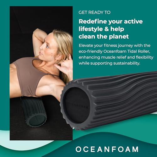 Oceanfoam Tidal Roller - Muscle Massage Foam Roller for Exercise (Charcoal) - color: Charcoal